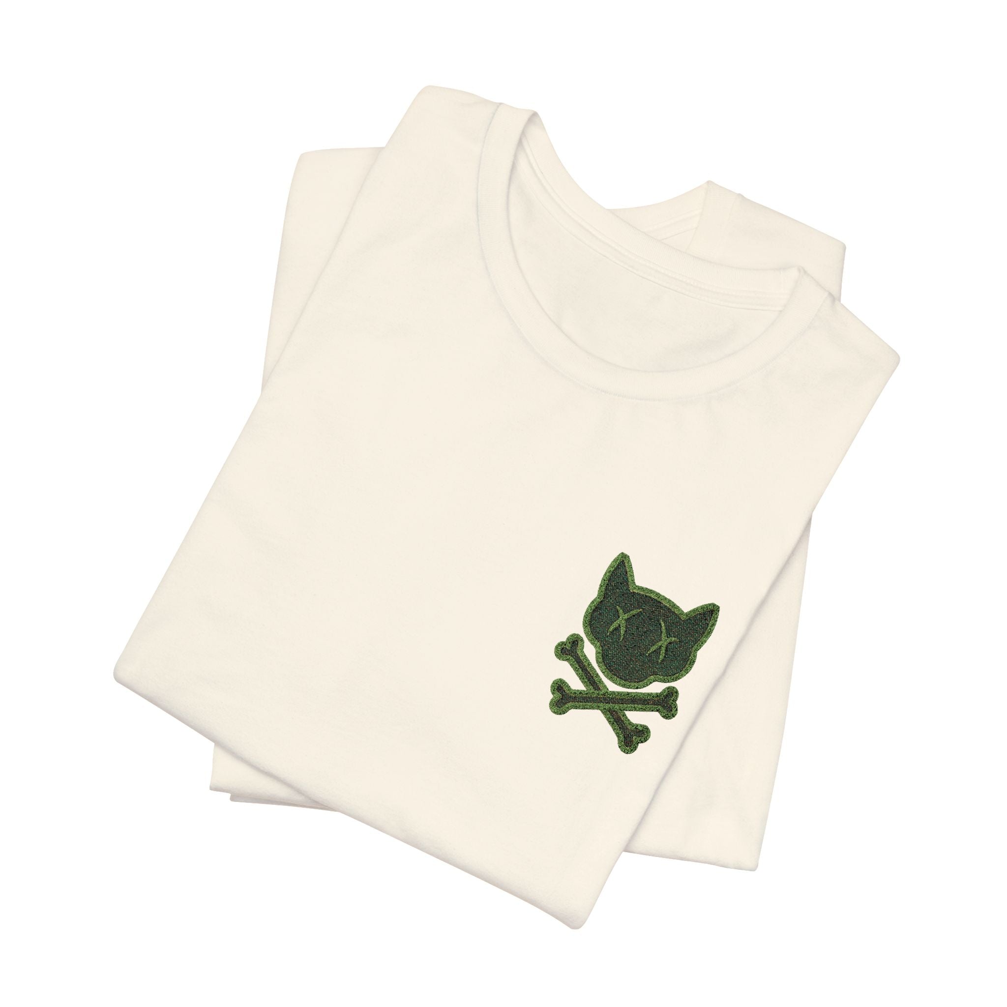 Camo Cat Skull Tee Embroidered - Logo T-Shirt