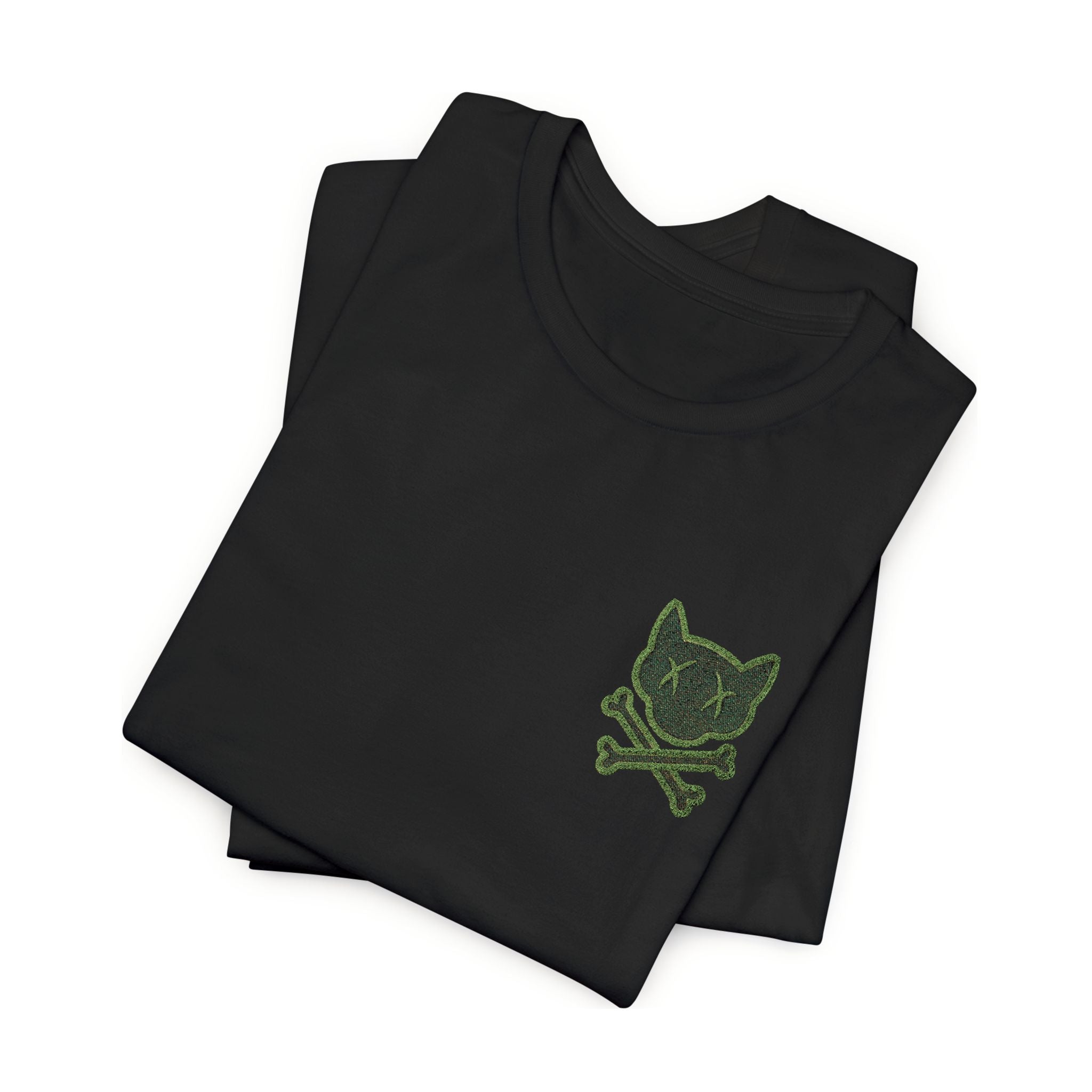Camo Cat Skull Tee Embroidered - Logo T-Shirt