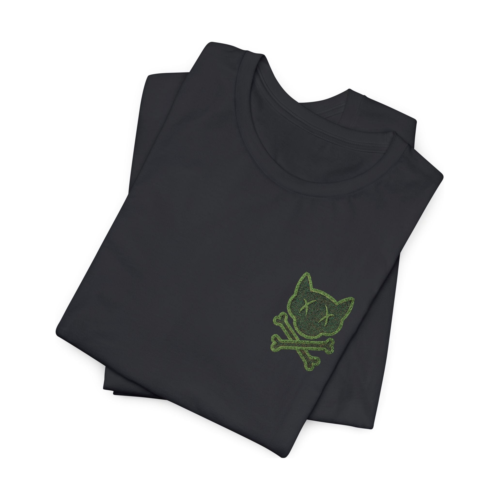 Camo Cat Skull Tee Embroidered - Logo T-Shirt
