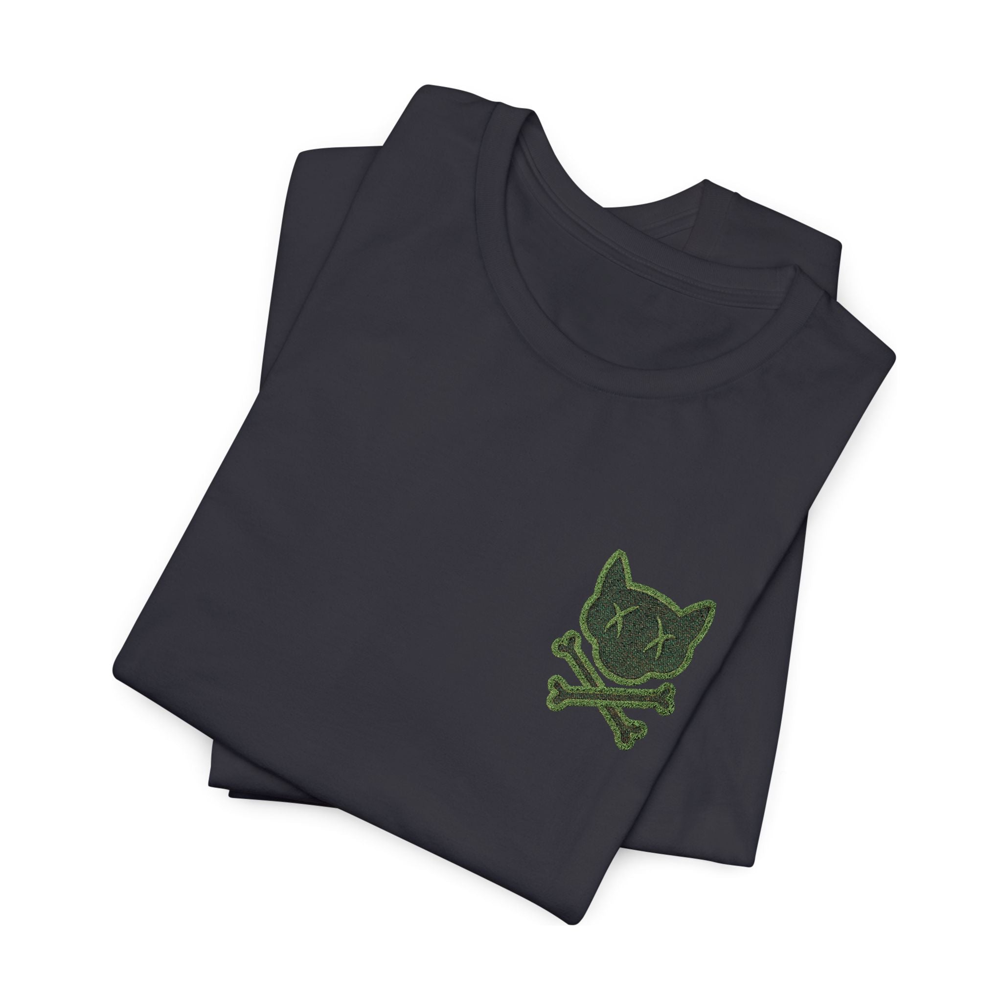 Camo Cat Skull Tee Embroidered - Logo T-Shirt