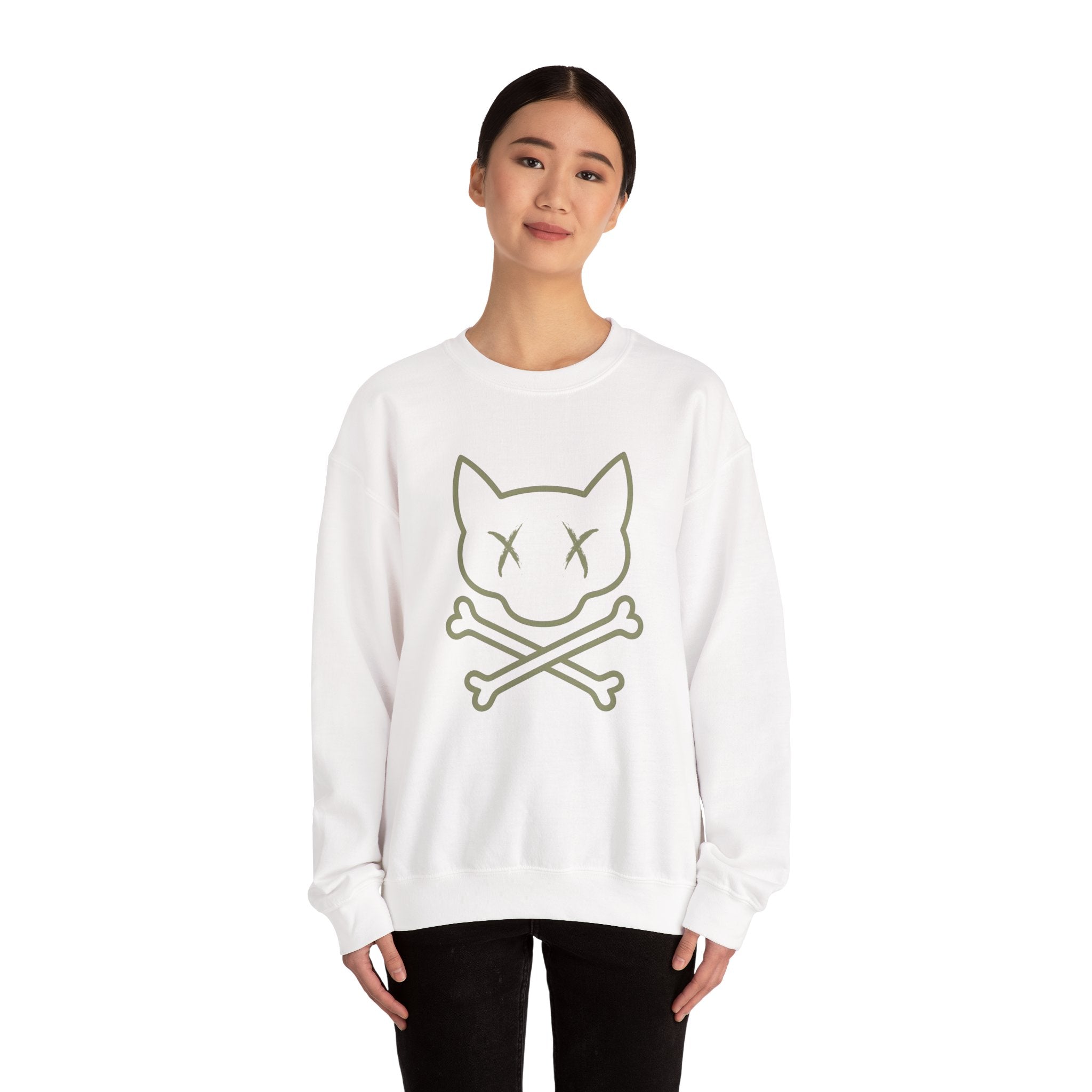 Cat Skull Crewneck Sweatshirt — "Kings of Underground Fashion" Streetwear